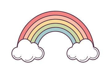 Pastel rainbow with clouds pastel colors weather