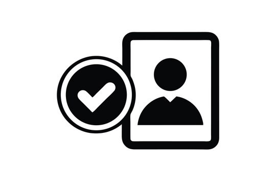 Person icon with checkmark profile approval