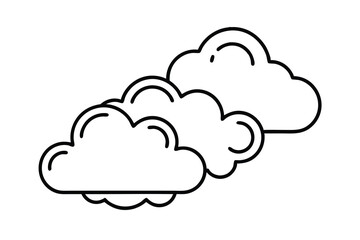 Fluffy white clouds outline weather nature