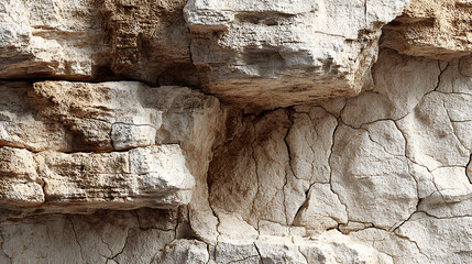 Close up textured background of weathered cracked sandstone rock formations