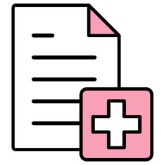 Obraz premium イラストアイコン素材：医療ファイル