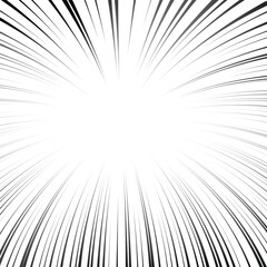 Naklejka premium Comic and Manga Speed Lines Background Vector – Black and White Superhero Action Explosion Illustration
