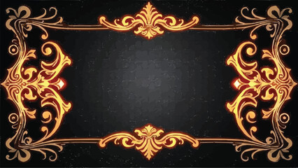 Vintage gold frame with ornate floral design