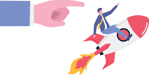 Leadership to win business competition, winner or competitive advantage to success in work,
