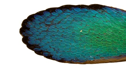 Vibrant Blue-Green Wing: Jewel-toned Feather Detail