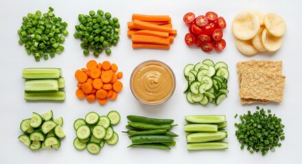 Vibrant Vegetable & Peanut Sauce Platter: A Colorful, Healthy Culinary Arrangement