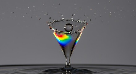 Water Drop Impact: Prismatic Rainbow Crown