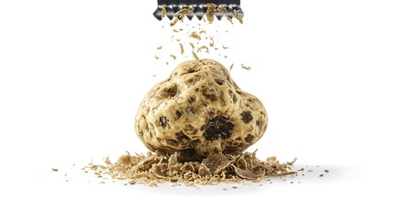 White Truffle Being Grated: A Culinary Still Life