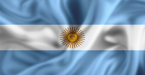 National Flag Of Argentina Flying In The Air