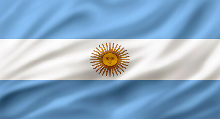 National Flag Of Argentina Flying In The Air