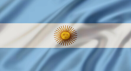 National Flag Of Argentina Flying In The Air