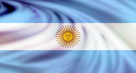 National Flag Of Argentina Flying In The Air