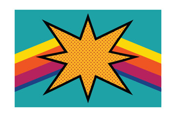 Obraz premium Retro Pop Art Starburst Design Vibrant Colors and Graphic Design Element