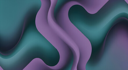A visually stunning abstract composition of flowing teal and purple waves.