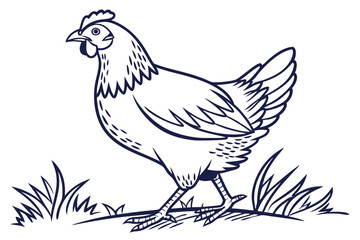 Classic Chicken Outline for Farm Logos