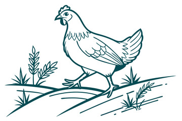 Farmyard Fowl Silhouette Vector