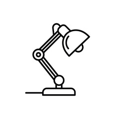 Desk lamp outline icon for graphic design or web design use