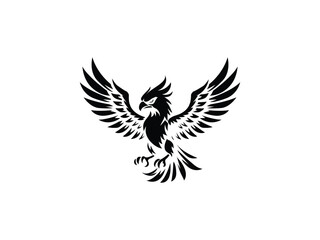 Black and White Eagle Tattoo Logo Design