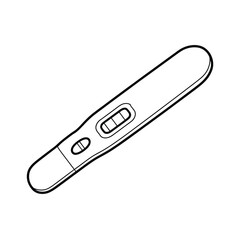 Pregnancy test line art illustration for health and family planning concepts