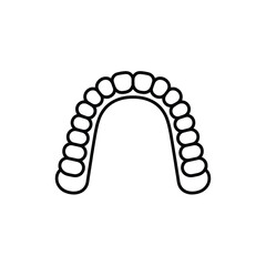 Lower Teeth Arch Outline Icon Dental Care and Orthodontics Concept