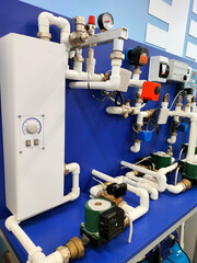 The control panel of the water supply system, with switches and indicators.