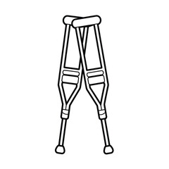Pair of Crutches Illustration