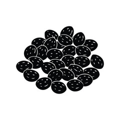 Artistic Black and White Illustration of a Piled Group of Mamey Sapote