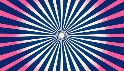 Fototapeta premium Pink & Blue Sunburst Rays Background - Retro/Vintage