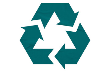 Green recycle symbol paper isolated on transparent background