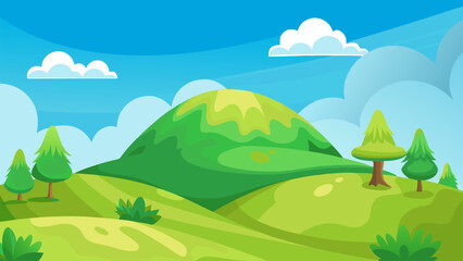 Obraz premium Stunning Green Hill Landscape. A Serene Nature Scene