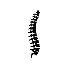 Human Spine Anatomy Black Silhouette Illustration