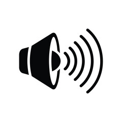 Sound Icon Vector Illustration Speaker with Sound Waves Black and White