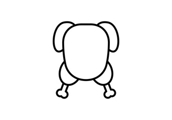 Icono negro de pollo para comer