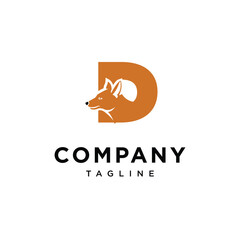 Letter D Ajak Dog Logo Icon Vector