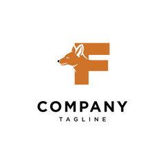 Letter F Ajak Dog Logo Icon Vector