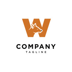 Letter W Ajak Dog Logo Icon Vector
