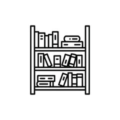 Bookcase with books line icon vector illustration outline style design