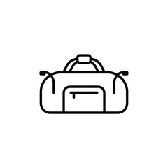 Line Art Icon of a Classic Travel Duffel Bag