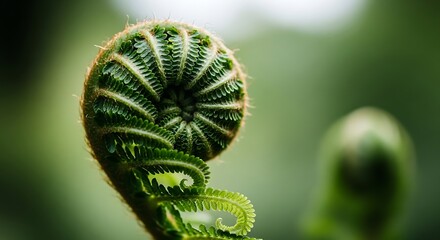 Close up view of a green fern leaf showing detailed texture and natural pattern