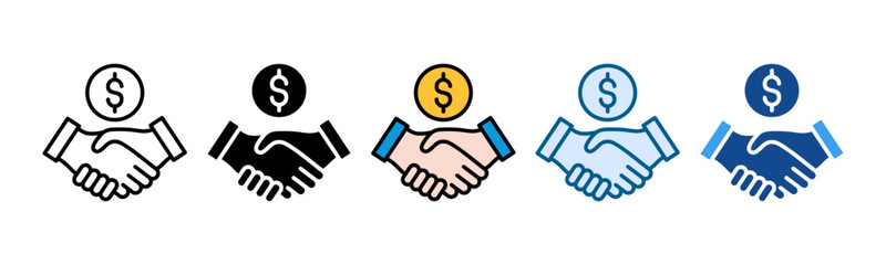 Deal Closed Icon Set Multiple Style Collection