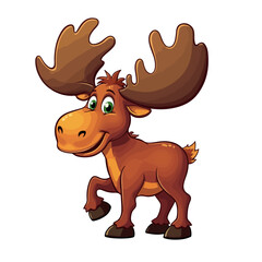 
Hand-drawn cartoon moose vector illustration
