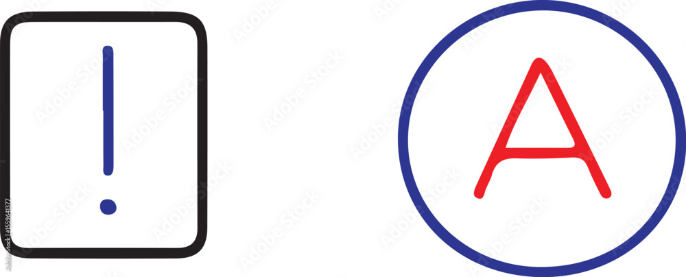 Poster shapes with check marks inside a triangle and a circle icon