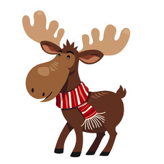 Fototapeta premium Hand-drawn cartoon moose vector illustration 
