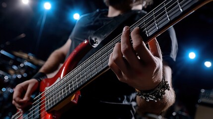 Obraz premium Live music performance concert venue photography nighttime setting close-up view vibrant energy