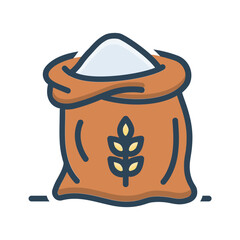 Vector color shadow icon for Flour