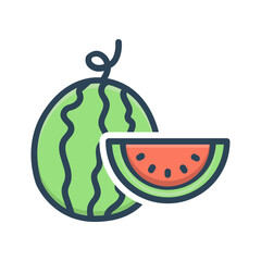 Vector color shadow icon for Melon