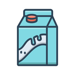 Vector color shadow icon for Cultured milk