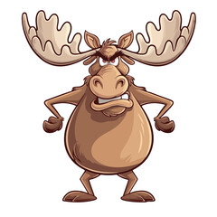 
Hand-drawn cartoon moose vector illustration
