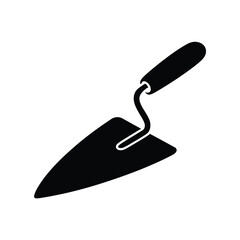 Black and White Icon of a Masonry Trowel