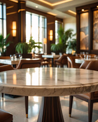 Marble Table Dining Room With Classic Style Interior Design In Elegant Upscale Restaurant Environment interior design wallpaper background
